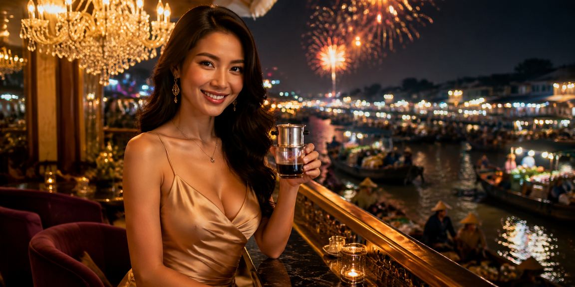 Cảnh góc nhìn Can Thơ với hoạt động cá cược thể thao và cà phê sôi động